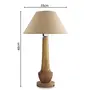 Wooden Table Lamp with Golden Shade, 3 image