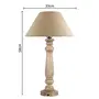Wood Table Lamp with Golden Shade, 3 image
