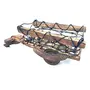 Wooden Bottle/Glass Stand (15 x 8 x 5 inch) - Handcrafted Decorative Pulled Rickshaw (Baggi) Antique Bottle Holder for Kitchen and Office, 4 image
