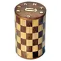 Wooden Round Chess Design Money Bank