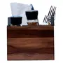 Wooden Cutlery Holder Spoon Stand with Black Handles for Dining Table or Restaurants | Sheesham Wood | 7X7 Inches, 6 image