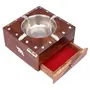 Handmade Wooden Ashtray with Cigarette Holder 4 Slots for Home Office Car Table