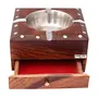 Handmade Wooden Ashtray with Cigarette Holder 4 Slots for Home Office Car Table, 2 image