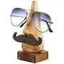 Handmade Wood Nose Shaped Spectacle Stand/Holder with Moustache, 4 image