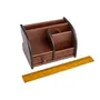 Multi-Functional Wooden Pen Stand with Drawer, 3 image