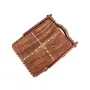 Brown Wooden Folding Basket White Handwork, 2 image