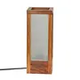Modern Frosted Glass Wooden Table Lamp in Sheesham Wood - Indoor Lighting(10 Inch), 4 image