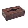 One Compartments Wood Tissue Holder (Brown), 2 image