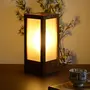 Modern Frosted Glass Wooden Table Lamp in Sheesham Wood - Indoor Lighting(10 Inch)
