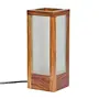 Modern Frosted Glass Wooden Table Lamp in Sheesham Wood - Indoor Lighting(10 Inch), 3 image