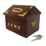 Wooden Money Bank Hut Style Kids Piggy Coin Box (4 Inch)