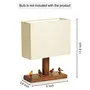 Wooden Home Decorative Bedside Table Lamp (Cream), 5 image