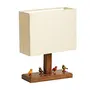 Wooden Home Decorative Bedside Table Lamp (Cream), 3 image