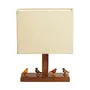 Wooden Home Decorative Bedside Table Lamp (Cream), 4 image