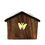 Wooden Small House Money Box | Safe Piggy Bank for Kids | Square Style | Brown, 3 image