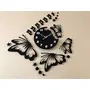 Mr. Brand Acrylic Butterfly Wall Clock (Black_36 Inch X 24 Inch)