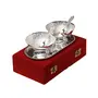 Odishabazaar Silver Plated Brass Bowl with Tray - Set of 5