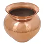 Shalinindia Handmade Copper Thali and Kalash Set - Decorative 4.3" x 4" Pot and 7.5" Dish for Decorating & Puja - Artisan Crafted in India, 4 image