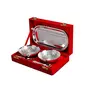 Odishabazaar Silver Plated Brass Bowl with Tray - Set of 5, 2 image