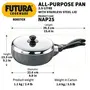 Hawkins Futura Nonstick All-Purpose Pan with Stainless Steel Lid Capacity 2.5 Litre Diameter 22 cm Thickness 3.25 mm Black (NAP25), 3 image