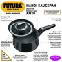 Hawkins Futura Hard Anodised Handi Saucepan with Hard Anodised Lid Capacity 2 Litre Diameter 18 cm Thickness 4.06 mm Black (AH20), 2 image