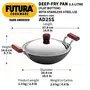 Hawkins Futura Hard Anodised Deep-Fry Pan (Flat Bottom) with Stainless Steel Lid Capacity 2.5 Litre Diameter 26 cm Thickness 4.06 mm Black (AD25S), 4 image