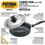 Hawkins Futura Nonstick Curry Pan (Saute Pan) with Stainless Steel Lid Capacity 3.25 Litre Diameter 24 cm Thickness 3.25 mm Black (NCP325S), 2 image