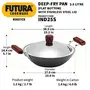 FUTURA Hawkins Futura Nonstick Induction Compatible Deep-Fry Pan (Kadhai Flat Bottom) with Stainless Steel Lid Capacity 2.5 Litre Diameter 26 cm Thickness 3.25 mm Black (IND25S), 4 image