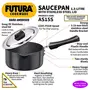 Hawkins Futura Hard Anodised Saucepan with Stainless Steel Lid Capacity 1.5 Litre Diameter 16 cm Thickness 3.25 mm Black (AS15S), 2 image