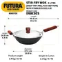 Hawkins Futura Nonstick Induction Compatible Stir-Fry Wok (Deep-Fry Pan Flat Bottom) with Stainless Steel Lid Capacity 3 Litre Diameter 28 cm Thickness 3.25 mm Black (INW30S), 4 image