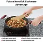 Hawkins Futura Nonstick Induction Compatible Stir-Fry Wok (Deep-Fry Pan Flat Bottom) with Stainless Steel Lid Capacity 3 Litre Diameter 28 cm Thickness 3.25 mm Black (INW30S), 5 image