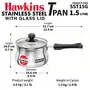 Hawkins Stainless Steel Induction Compatible TPan (Saucepan) with Glass Lid Capacity 1.5 Litre Thickness 4.7 mm Silver (SST15G), 4 image