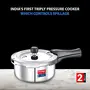 Prestige Svachh Triply Outer Lid Pressure Cooker with Unique Deep Lid for Spillage Control 2 Litre Silver, 2 image