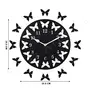 Black Wall Clocks for Bedroom | Wall Clock for Living Room | Designer Wooden Butterflies Clocks for Home/Wall Decor 10 Inch by Sehaz Artworks, 5 image