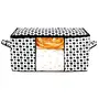 Kuber Industries Polka Dots Design Non Woven 2 Pieces Underbed Storage Bag Cloth Organiser Blanket Cover with Transparent Window (Black & White) -CTKTC038109, 6 image