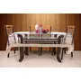 Kuber Industries PVC 6 Seater Transparent Dining Table Cover - Gold, 5 image
