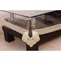 Kuber Industries PVC 6 Seater Transparent Dining Table Cover - Gold, 3 image