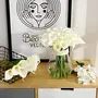 SATYAM KRAFT Artificial Flowers Lily Fake Flowers Sticks Bunch decorative items for home Decor Room Decorations Living Room Table Decoration Plants and Craft Items Corner ( Without Vase Pot) (White 10 Pieces), 3 image