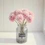 SATYAM KRAFT 5 Pcs Artificial Chrysanthemum Ball Hydrangea Flower Stick for Home Office Bedroom Balcony Living Room Decoration and Craft - (Pink Color) (Pack of 5) (Without vase), 3 image