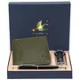 Hornbull Themes Olive Green Mens Leather Wallet Keyring & Pen Combo Gift Set for Men | Wallet Men Leather Branded, 2 image