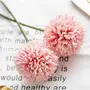 SATYAM KRAFT 5 Pcs Artificial Chrysanthemum Ball Hydrangea Flower Stick for Home Office Bedroom Balcony Living Room Decoration and Craft - (Pink Color) (Pack of 5) (Without vase), 6 image