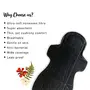 Sirona Natural Biodegradable Super Soft Black Sanitary Pads/Napkins - 10 Pieces Large (L) Night Pads - Antibacterial Ultra Thin and Rash Free Protection, 5 image