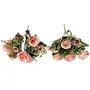 ARTSY  ARTS  Artificial Flowers for Home Decoration Rose Bunch Small Size Without Vase Peach Pack of 2 Pieces, 4 image