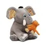 HUG 'n' FEEL SOFT TOYS Elephant soft toys Baby toys Kids toy Soft toy Toy for girl birthday gift for girl/boys(Elephant with Monkey Grey), 4 image