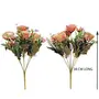 ARTSY  ARTS  Artificial Flowers for Home Decoration Rose Bunch Small Size Without Vase Peach Pack of 2 Pieces, 3 image