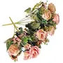 ARTSY  ARTS  Artificial Flowers for Home Decoration Rose Bunch Small Size Without Vase Peach Pack of 2 Pieces, 5 image