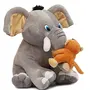HUG 'n' FEEL SOFT TOYS Elephant soft toys Baby toys Kids toy Soft toy Toy for girl birthday gift for girl/boys(Elephant with Monkey Grey), 6 image