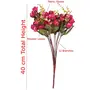 Fourwalls Artificial Decorative Mini Rose Flower Bunches (40 cm Tall 12 Branches Maroon), 2 image