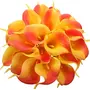 SATYAM KRAFT Artificial Foam Lily Flower Sticks for Home Decoration and Craft (Yellow/Orange Shade 10 Sticks ), 6 image