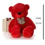 HUG 'n' FEEL SOFT TOYS Teddy bear 3 feet Soft toy Teddy bear 3 feet for girls Soft toys for kids Birthday gift for girlsWifeGirlfriendHusband(Red 3 feet), 4 image